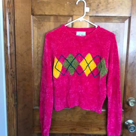 hot pink chenille sweater